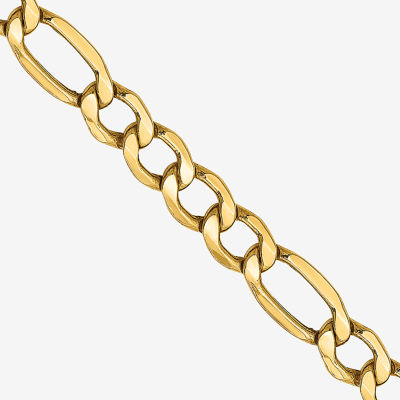 10K Gold Inch Semisolid Figaro Chain Necklace