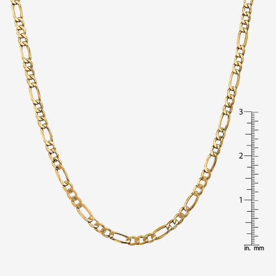 10K Gold Inch Semisolid Figaro Chain Necklace