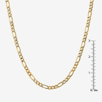 10K Gold Inch Semisolid Figaro Chain Necklace