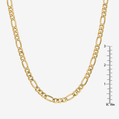 10K Gold Inch Semisolid Figaro Chain Necklace