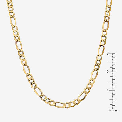 10K Gold Inch Semisolid Figaro Chain Necklace