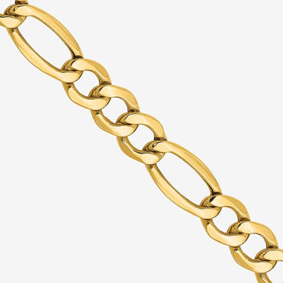 10K Gold Inch Semisolid Figaro Chain Necklace