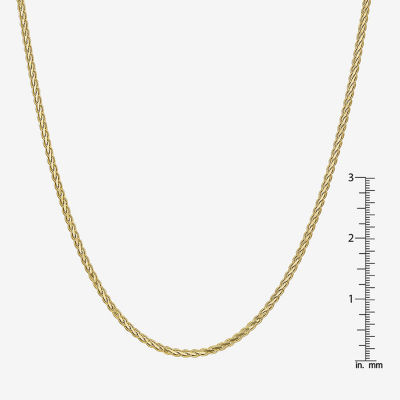 14K Gold Inch Solid Wheat Chain Necklace