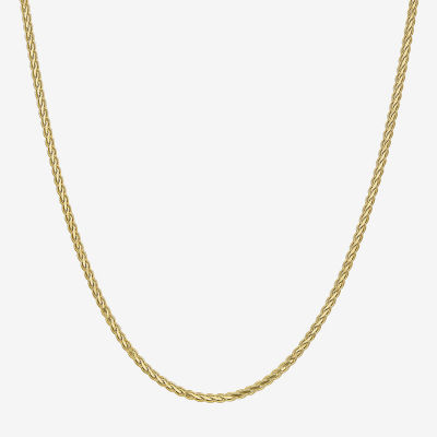 14K Gold Inch Solid Wheat Chain Necklace