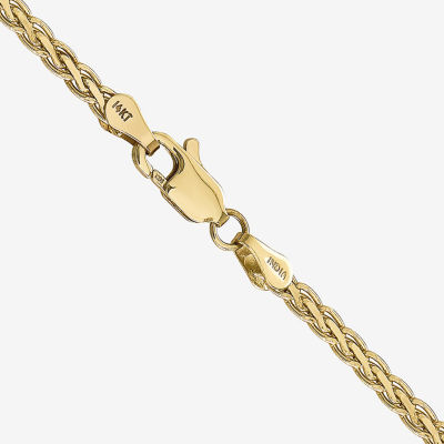 14K Gold Inch Solid Wheat Chain Necklace