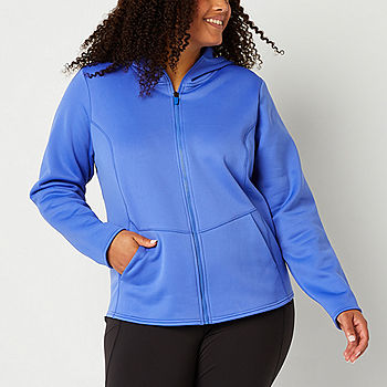 Xersion X-Warmth Zip Front Hooded Jacket Plus, Color: True Amparo Blue -  JCPenney