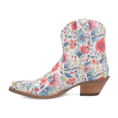 Dingo Womens Pixie Rose Stacked Heel Cowboy Boots