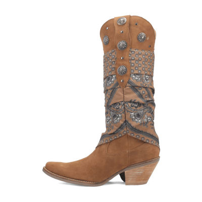 Dingo Womens Rhaposdy Stacked Heel Cowboy Boots