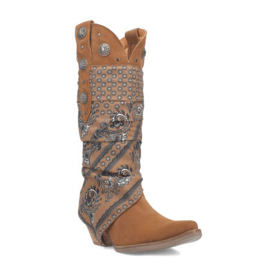 Dingo Womens Rhaposdy Stacked Heel Cowboy Boots MainPlace Mall