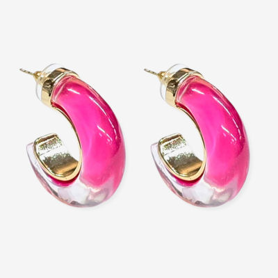 Bijoux Bar Pink Hoop Earrings