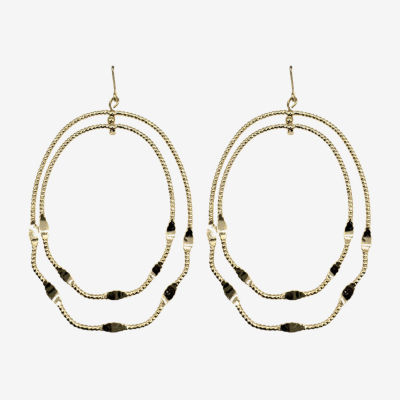 Bijoux Bar Gold Tone Oval Drop Earrings