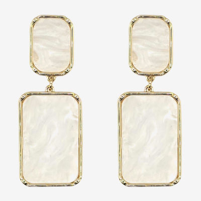 Bijoux Bar Gold Tone Rectangular Drop Earrings