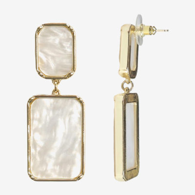 Bijoux Bar Gold Tone Rectangular Drop Earrings