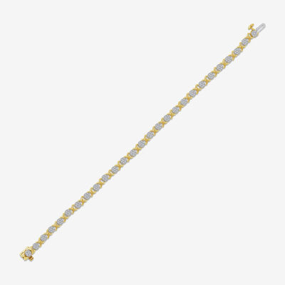 Diamond Blossom (G / Si2) 1 CT. T.W. Lab Grown White Diamond 10K Gold 7 Inch Tennis Bracelet