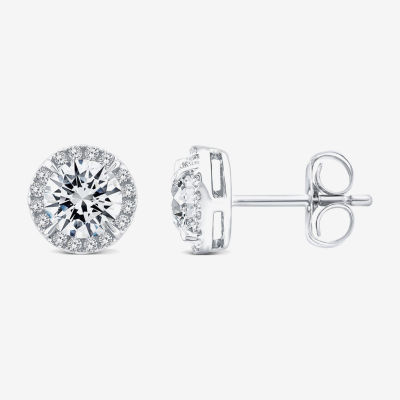 H / Si2) 1 1/2 CT. T.W. Lab Grown White Diamond 10K White Gold 7.3mm Round Stud Earrings