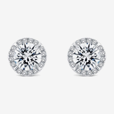 (H / Si2) 1 1/2 CT. T.W. Lab Grown White Diamond 10K Gold 7.3mm Round Stud Earrings