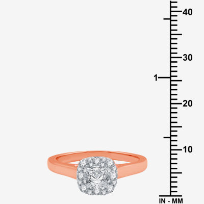 (H-I / I1) I Said Yes Womens 1 CT. T.W. Lab Grown White Diamond Sterling Silver or 14K Gold Over Cushion Halo Bridal Set