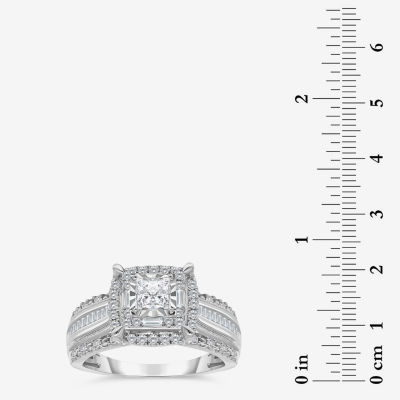 I / I1) Womens 1 CT. T.W. Lab Grown White Diamond 10K Gold Side Stone Engagement Ring
