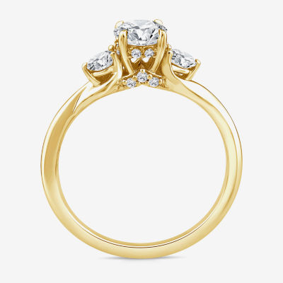 Love Lives Forever Lab Grown - (G / Si1-Si2) Womens 1 CT. T.W. White Diamond 10K Gold Round 3-Stone Engagement Ring