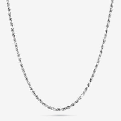 Made in Italy Unisex Adult Sterling Silver 24 Inch Rope Chain Necklace