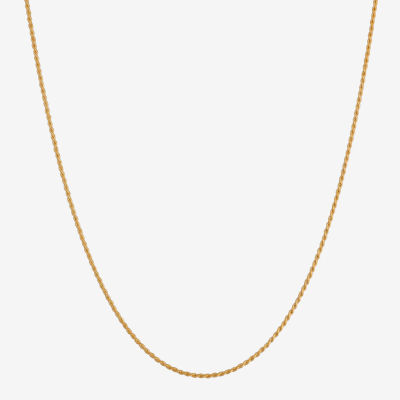 Made in Italy 24K Gold Over Silver Inch Solid Rope Chain Necklace