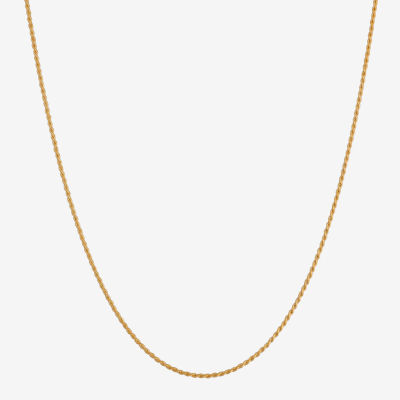 Made in Italy 24K Gold Over Silver 24 Inch Solid Rope Chain Necklace