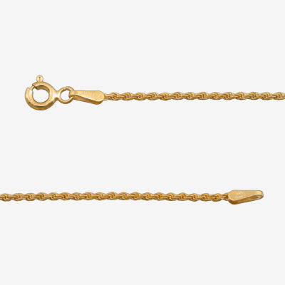 Made in Italy Womens 24K Gold Over Silver 16 Inch Rope Chain Necklace