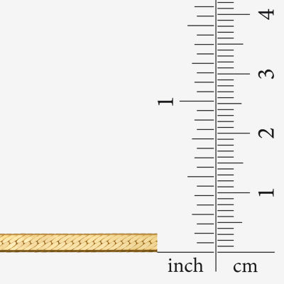 Made in Italy Womens 24K Gold Over Silver 20 Inch Herringbone Chain Necklace