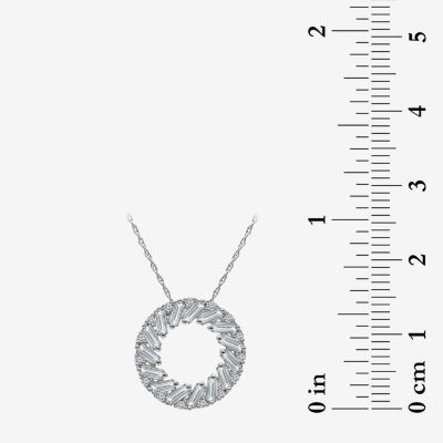 (I1/ I) Womens 1/2 CT. T.W. Lab Grown White Diamond Sterling Silver Circle Pendant Necklace