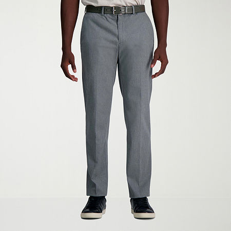 Haggar Men's Wrinkle Free Performance Khaki Straight Fit Flat Front Pant, 30 30, Gray