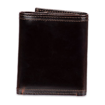 Stafford Rfid Split Pull-Up Trifoldw/Intrior Zipper Mens Trifold Wallet