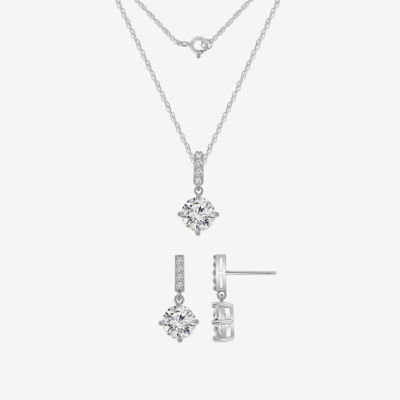 Diamonart White Cubic Zirconia Sterling Silver -pc. Jewelry Set