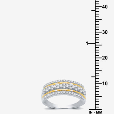 1/2 CT. T.W. Lab Grown White Diamond 14K Gold Over Silver Sterling Band