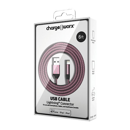 Chargeworx 6Ft Usb Cable Lightning Connector, One Size, Yellow