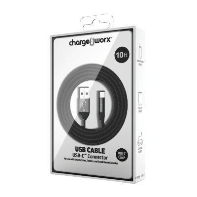 Chargeworx 10Ft Usb C Cable Type C Connector