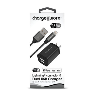 Chargeworx 3 Lightning Connector Dual Usb Charger