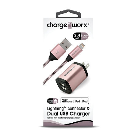 Chargeworx 3 Lightning Connector Dual Usb Charger In Yellow