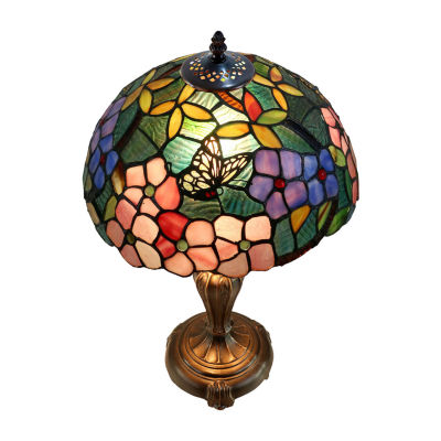 Dale Tiffany Kannon Peony Glass Table Lamp