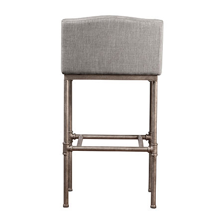 Dillon Upholstered Bar Stool, One Size, Silver