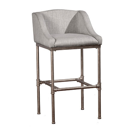 Dillon Upholstered Bar Stool, One Size, Silver