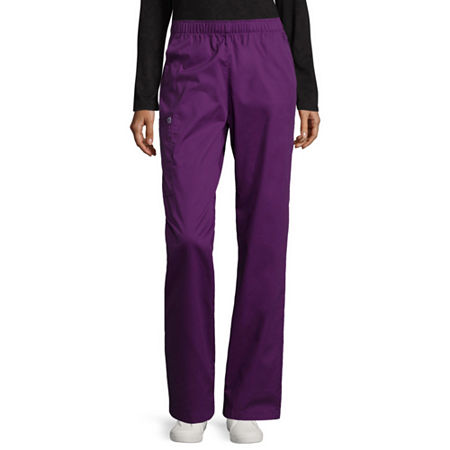 Wink Wonderwork 501 Pull-On Cargo Womens Tag Free Scrub Pants, 2x-large Tall, Purple