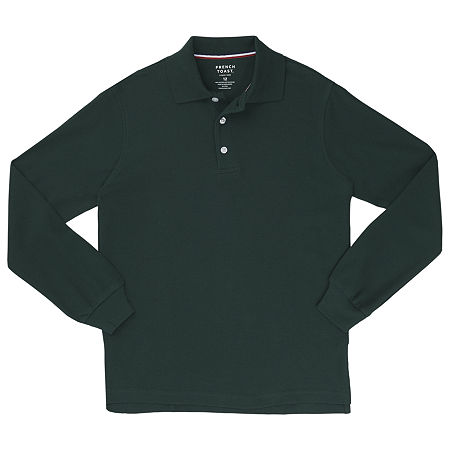 French Toast Little & Big Boys Long Sleeve Polo Shirt, X-large, Green