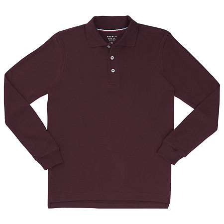 French Toast Toddler Boys Long Sleeve Polo Shirt, 4t, Red