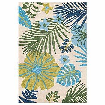 Rectangular Floral Hooked Rug Rectangular Floral Hooked Rug