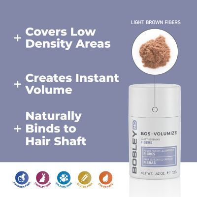 BosleyMD Hair Thickening Fibers Light Brown Styling Product 1 oz.