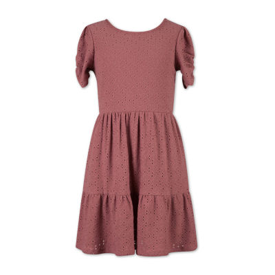 Speechless Big Girls Short Sleeve Fit + Flare Dress