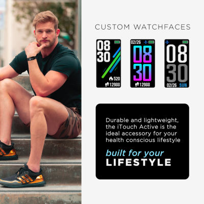 Itouch Unisex Adult Black Smart Watch 500143b-42-G02