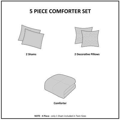 Intelligent Design Khloe Metallic Printed Comforter Set with decorative pillows