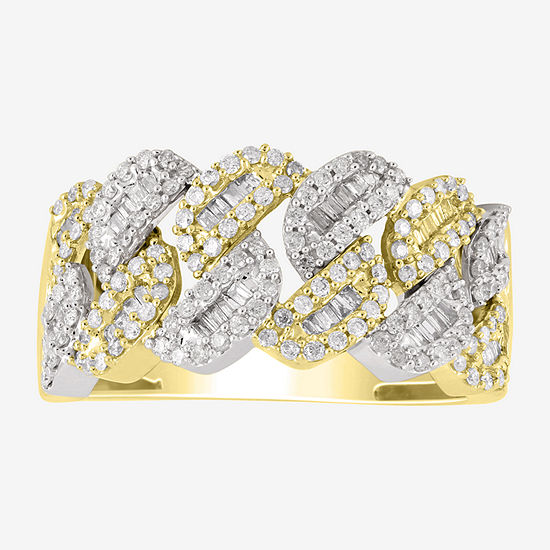 Mens 1 CT. T.W. Mined White Diamond 10K Gold Fashion Ring