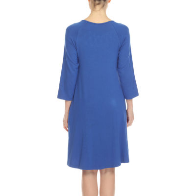 White Mark Womens 3/4 Sleeve Swing Dresses